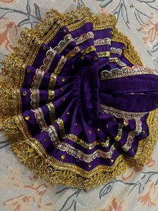 Purple &amp; Gold Krishna Idol Dress