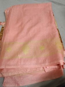 Elegant Pink &amp; Gold Saree