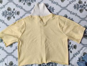 Yellow Ribbed Knit Top