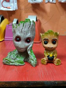 Baby Groot Clay Planter Set of 2