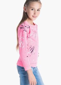 Cherry Crumble Girls Pink Paint Splash Sweatshirt