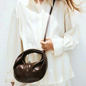 H&amp;M Chic Brown Faux Leather Hobo Bag