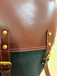 Stylish Leather &amp; Canvas Backpack