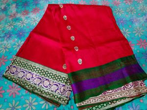 ❤Red banarashi saree - WithSilver Jaruri(Jadi)Work