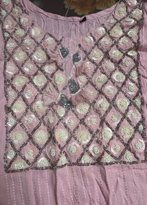 Pink Striped Saree