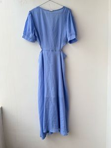 Blue Cutout Midi Dress