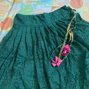 NET DARK NET KNEE LENGTH SKIRT AND TOP SET TAILORED MADE