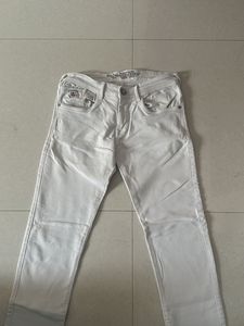 Demin White Jeans For Party And Festive Use 👖