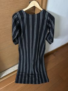 Unused Striped Black Kurta