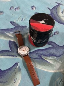 fastrack brown belt watch