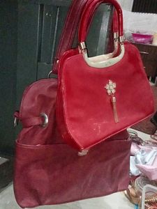 Chic Red Handbag Set. 2 handbags
