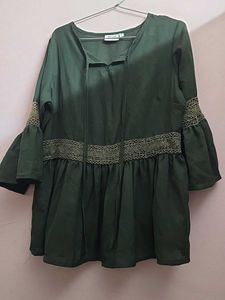 Elegant Green top with Lace Detail