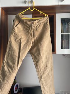 Beige Cotton Pants