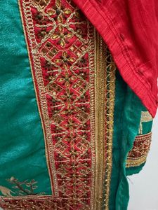 partywear Beautiful Teal Saree with Deer Motif