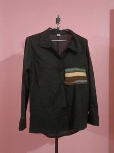 Stylish Dark Button-Up Shirt