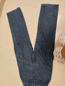 Blue Denim Cargo Pants