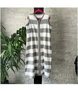 Striped Sleeveless Zip-Up Sleep Sack