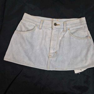 micro mini Light Wash Denim Skirt y2k
