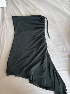 Chic Black Strapless Ruched Dress