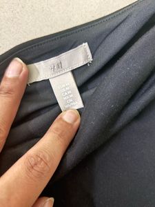 H&amp;M black mini draped dress
