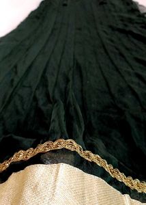 🖤 Elegant Black &amp; Gold Partywear Anarkali Dress