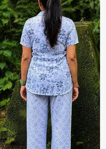 Blue Floral Printed Kurta Set