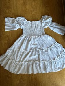 White Tiered Mini Dress