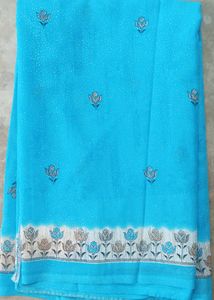 Blue Chiffon Saree