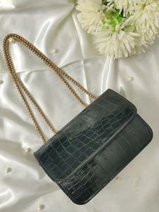 Chic Croc Embossed Chain Bag🖤✨😼