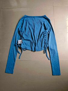 Korean Ruched Long Sleeve Top