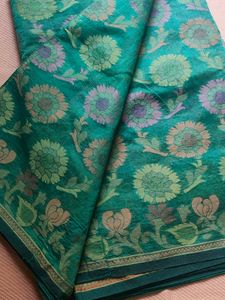 Green Color Saree With Blouse