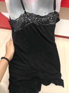 Elegant Black Lace Nightgown