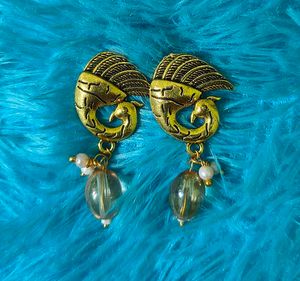 Peacock Design Drop Earrings