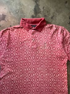 Men's Pink Geometric Print Polo Shirt