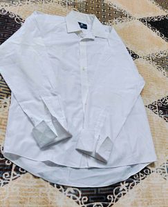 Dehavilland Men White Cotton Mix Regular Fit Shirt