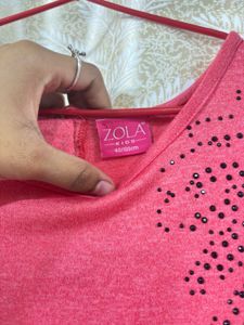 Pink Embellished Tee