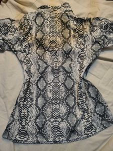 Snakeskin Print Mock Neck Top