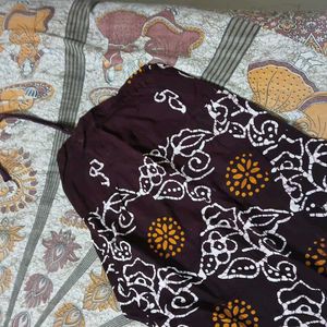 Beautiful Brown Kurta with Yellow Dupatta