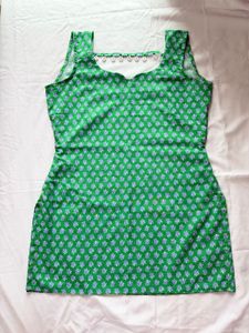 Green short cotton kurti