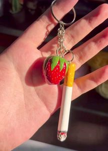 Strawberry & Cigarette Keychain