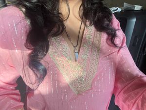 Pink kurta sequins (girly aesthetic)