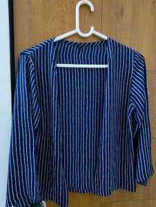 Chic Striped Navy Blue Top