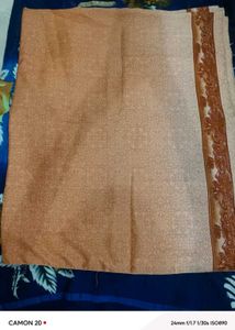 Elegant Peach Printed Saree