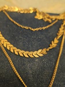 Gold Layered Necklace with Pearl Pendant