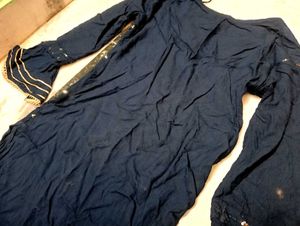 Blue Sequined Kurta Suit Set