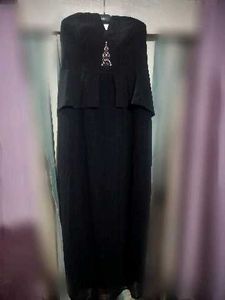 Elegant Black Strapless Gown
