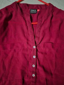 Burgundy Three Quarter Sleeve Top