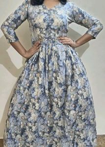 Floral Print Ethnic Gown