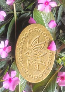 Handmade Herbal Soap with Lotus and flower Design