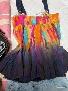 Boho Smocked Tie-Dye Tank Top